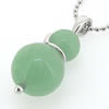 Sterling Silver Pendant/Charm,  platina plating with Jade, Calabash 22x10mm, Sold by PC