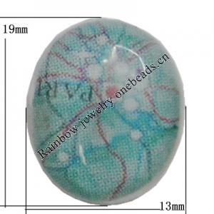 Resin Beads, No-Hole Jewelry findings, The other side is flat 19x13mm, Sold by Bag 