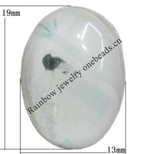 Resin Beads, No-Hole Jewelry findings, The other side is flat 19x13mm, Sold by Bag 