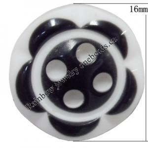 Resin Cabochons, No Hole Headwear & Costume Accessory, Flat Round 16mm, Sold by Bag