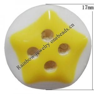 Resin Cabochons, No Hole Headwear & Costume Accessory, Flat Round 17mm, Sold by Bag