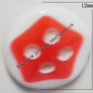 Resin Cabochons, No Hole Headwear & Costume Accessory, Flat Round 12mm, Sold by Bag