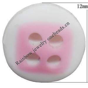 Resin Cabochons, No Hole Headwear & Costume Accessory, Flat Round 12mm, Sold by Bag