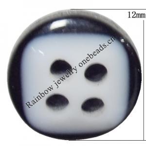 Resin Cabochons, No Hole Headwear & Costume Accessory, Flat Round 12mm, Sold by Bag