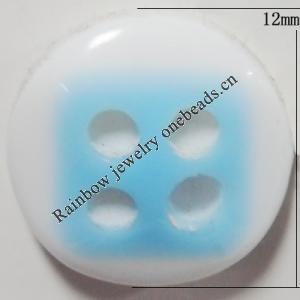 Resin Cabochons, No Hole Headwear & Costume Accessory, Flat Round 12mm, Sold by Bag