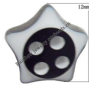 Resin Cabochons, No Hole Headwear & Costume Accessory, Star 12mm, Sold by Bag