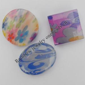 Acrylic Beads, Mix Style & Mix Color 26mm-34x26mm, Sold by Bag