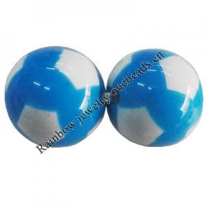 Solid Acrylic Beads, Round 20mm Hole:2mm, Sold by Bag