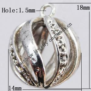 Copper Pendant Jewelry Findings Lead-free, 18x14mm Hole:1.5mm Sold by Bag