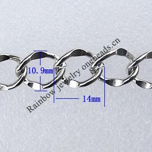 Iron Jewelry Chains, Lead-free Link's size:10.9x14mm, Sold by Group  