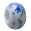 Porcelain beads European style, 15x10mm Hole:6mm Sold by Bag