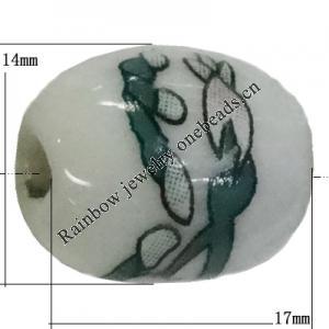 Porcelain beads, Oval 17x14mm Hole:3mm Sold by Bag