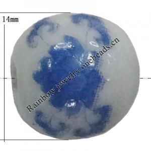 Porcelain beads, Round 14mm Hole:2.5mm Sold by Bag