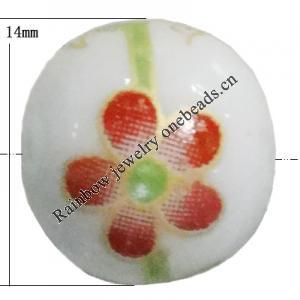 Porcelain beads, Round 14mm Hole:2.5mm Sold by Bag