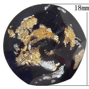Resin Cabochons, No Hole Headwear & Costume Accessory, Faceted Round, The other side is Flat 18mm, Sold by Bag