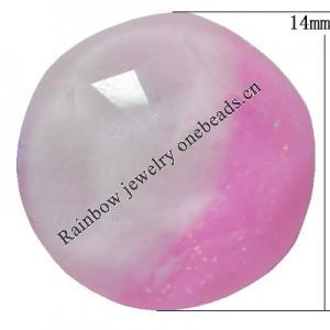 Resin Cabochons, No Hole Headwear & Costume Accessory, Faceted Round，The other side is Flat 14mm, Sold by Bag