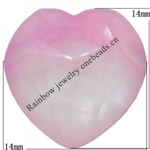 Resin Cabochons, No Hole Headwear & Costume Accessory, Faceted Heart，The other side is Flat 14x14mm, Sold by Bag