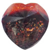 Resin Cabochons, No Hole Headwear & Costume Accessory, Faceted Heart，The other side is Flat 14x14mm, Sold by Bag