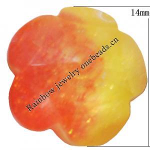 Resin Cabochons, No Hole Headwear & Costume Accessory, Faceted Flower，The other side is Flat 14mm, Sold by Bag