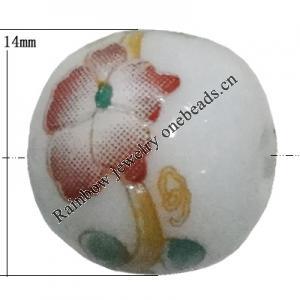 Porcelain beads, Round 14mm Hole:2.5mm Sold by Bag