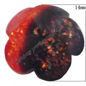 Resin Cabochons, No Hole Headwear & Costume Accessory, Faceted Flower，The other side is Flat 14mm, Sold by Bag