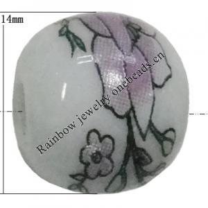 Porcelain beads, Round 14mm Hole:2.5mm Sold by Bag