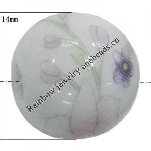 Porcelain beads, Round 14mm Hole:2.5mm Sold by Bag