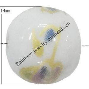 Porcelain beads, Round 14mm Hole:2.5mm Sold by Bag