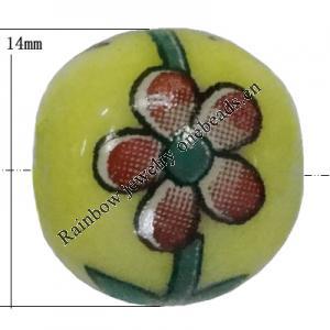 Porcelain beads, Round 14mm Hole:2.5mm Sold by Bag