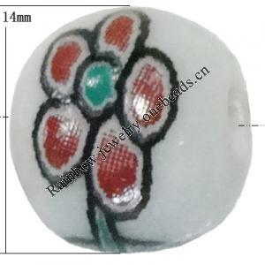 Porcelain beads, Round 14mm Hole:2.5mm Sold by Bag