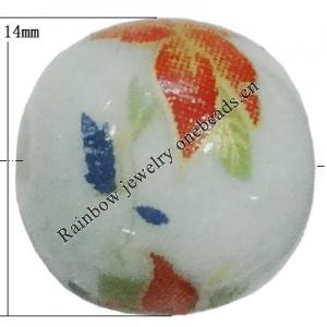 Porcelain beads, Round 14mm Hole:2.5mm Sold by Bag