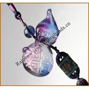 Lampwork Glass Pendant for car Hang, 45x24x76mm, Sold by PC