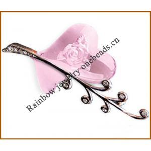 Metal Alloy & Lampwork Glass Breastpin, 40x60x10mm, Sold by PC