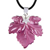 Lampwork Glass Pendant, Leaf 36x7x48mm, Sold by PC