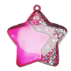 Acrylic Pendant With Colorful Powder, Star 57x52mm Hole:2mm, Sold by Bag