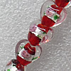 Silver Foil Lampwork Beads, Heart 14mm Hole: About 1.5mm, Sold by PC