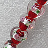 Silver Foil Lampwork Beads, Heart 22mm Hole: About 2mm, Sold by PC