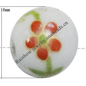 Porcelain beads, Round 16mm Sold by Bag