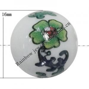 Porcelain beads, Round 16mm Sold by Bag