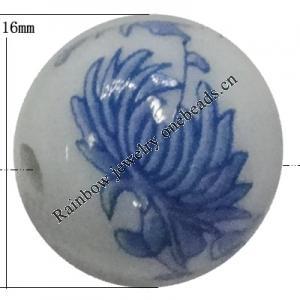 Porcelain beads, Round 16mm Sold by Bag