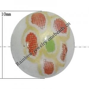 Porcelain beads, Round 10mm Sold by Bag