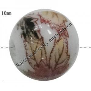 Porcelain beads, Round 10mm Sold by Bag