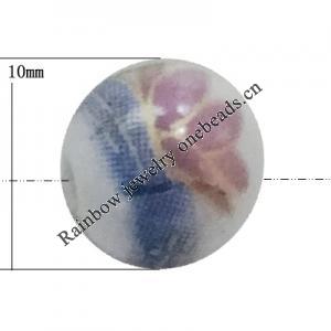 Porcelain beads, Round 10mm Sold by Bag