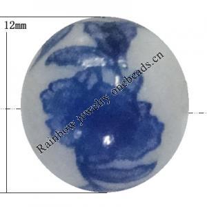 Porcelain beads, Round 12mm Sold by Bag