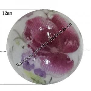 Porcelain beads, Round 12mm Sold by Bag