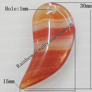 Agate Pendant,“For North of the G.W” Ivory 30x15mm Hole:1mm, Sold by PC