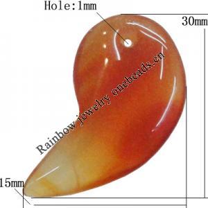 Agate Pendant,“Loving Setting Out” Ivory 30x15mm Hole:1mm, Sold by PC