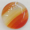 Agate Pendant,“Firing Seasons” Flat Round 18mm Hole:1mm, Sold by PC