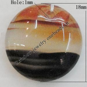 Agate Pendant,“Sweet love” Flat Round 18mm Hole:1mm, Sold by PC