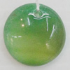 Agate Pendant,“Gree Grass” Flat Round 18mm Hole:1mm, Sold by PC